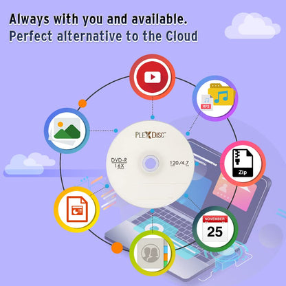 PlexDisc DVD-R 4.7GB 16x Logo Branded Recordable Media Disc - 100 Disc Spindle (FFP) 632-815-BX