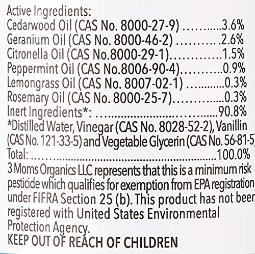 3 Moms Organics TickWise 8oz, Made with All Natural Essential Oils, DEET-Free, Tick and Insect Repellent, Plant Based Essential Oils, All Natural Ingredients Great for Adults, Kids, Dogs & Horses