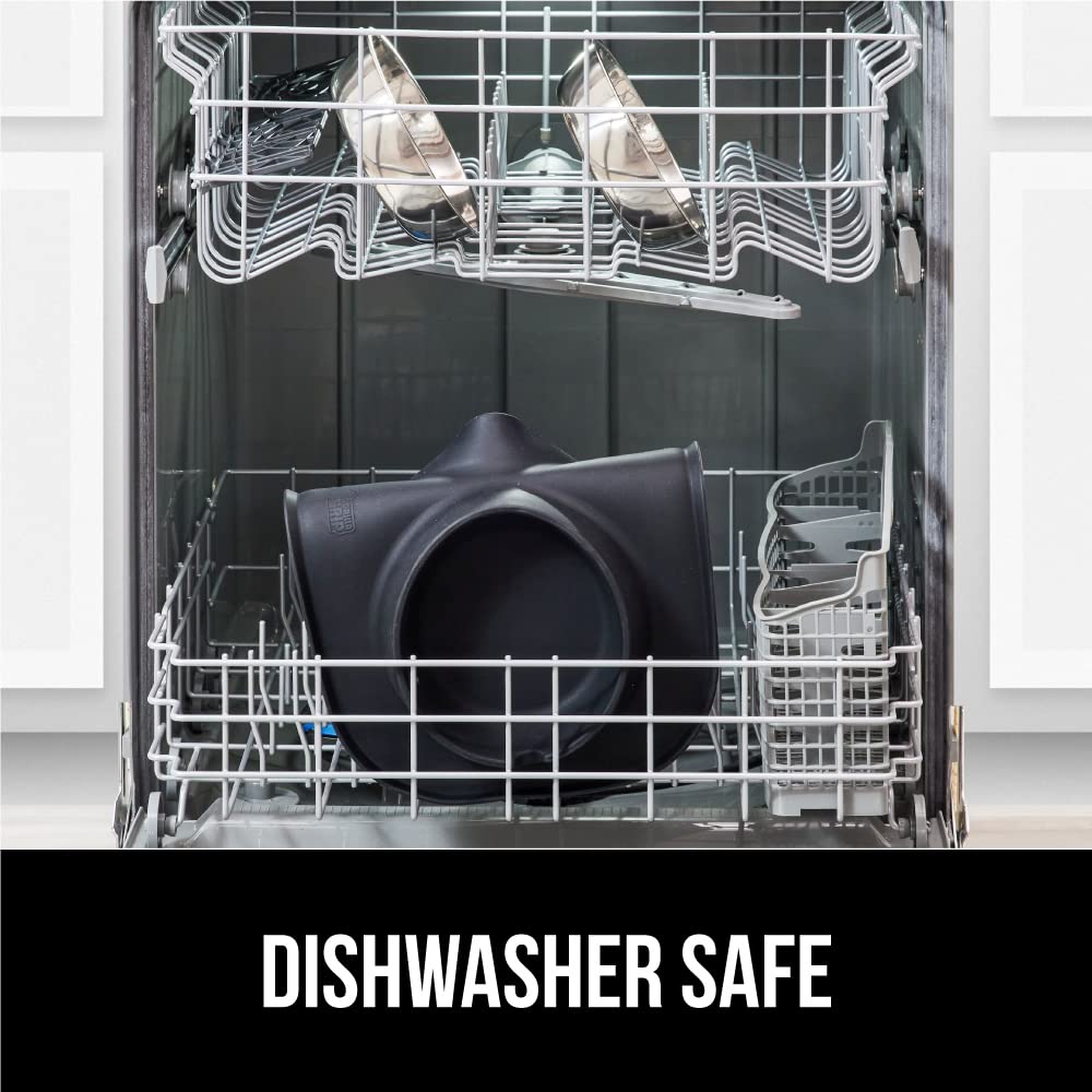 GORILLA GRIP Feeding Mat Set, 4 Cup, Patent Pending 100% Waterproof BPA Free Silicone, Stainless Steel Cat and Dog Bowls, Slip Resistant, High Edges Catch Water Food, US Designed Pet Accessories Black