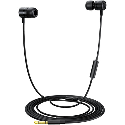 MORMOQUE EP-06 Wired Earbuds in-Ear Earphones,Build-in Microphone Noise Isolating Headphones,3.5mm Jack 4.9ft Long Cord Ear Buds,HD Bass Audio,with 6 Ear Tips,for Smartphones/Laptop/Computer Etc-Black