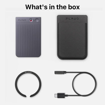 PLAUD AI Voice Recorder, Note Voice Recorder w/Case, App Control, Transcribe & Summarize with AI Technology, Support 112 Languages, 64GB Memory, Audio Recorder for Lectures, Meetings, Calls, Black