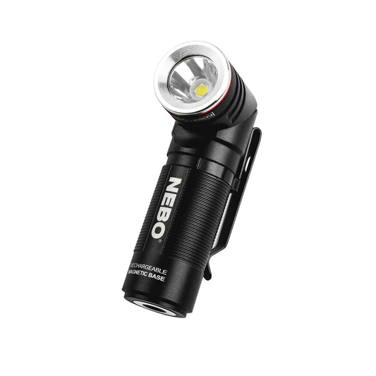 NEBO SWYVEL 1000 Lumen Rechargeable Flashlight | 5 Light Modes, Rotating Swivel Head, Pocket Size Work Light, Magnetic Base & Steel Clip, Water Resistant, Includes Wireless USB Charging Dock