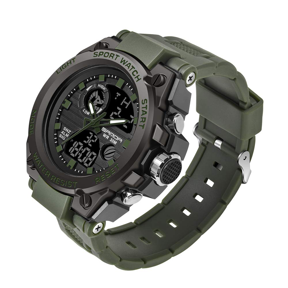 AIMES Men's Watches Sports Outdoor Waterproof Military Watch Date Multi Function Tactics LED Alarm Stopwatch
