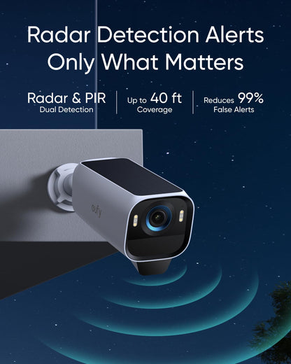 eufy Security eufyCam S3 Pro 3-Cam Kit, Solar Camera Outdoor Wireless, MaxColor Night Vision, 4K Security Camera with Solar Panel, Face Recognition AI, Expandable Local Storage, No Monthly Fee