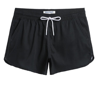 maamgic Swim Shorts Women 3.5" Quick Dry Board Short Stretch Swimming Vintage Bathing Suit with Pockets Black XX-Large