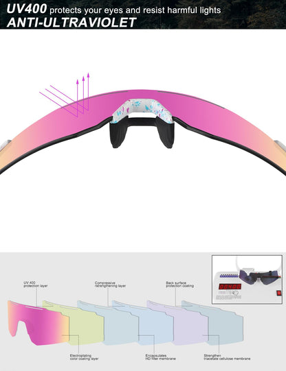 OULAIQI Cycling Sunglasses for Cycling Men Women Baseball Glasses 1 Lens