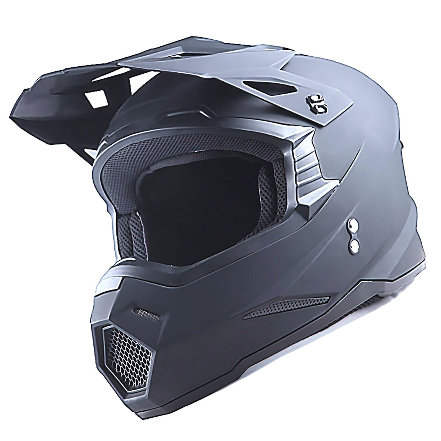 1Storm Adult Motocross Helmet BMX MX ATV Dirt Bike Four Wheeler Quad Motorcycle Full Face Helmet Racing Style: HF801 Matt Black