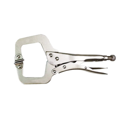 HFS (R) 11-Inch Swivel Pad Locking C-Clamp Locking Pliers (10 pcs) - Heavy-Duty Heat-Treated Steel with Nickel Plating