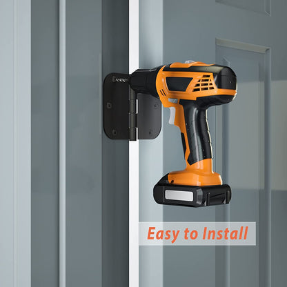 HOSOM Door Hinges 3 Pack Rounded Matte Black Door Hinge 3.5 x 3.5 inch with 5/8 Radius, Black 3 1/2 Interior Door Hinges, 3 ½"x 3 ½" Hardware