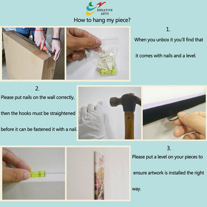 KREATIVE ARTS - 4 Pieces Canvas Prints Wall Art Big Moon over Lake in Dark Forest Modern Canvas Painting Landscape Picture Peaceful Jungle Poster Giclee Artwork For Home Decor