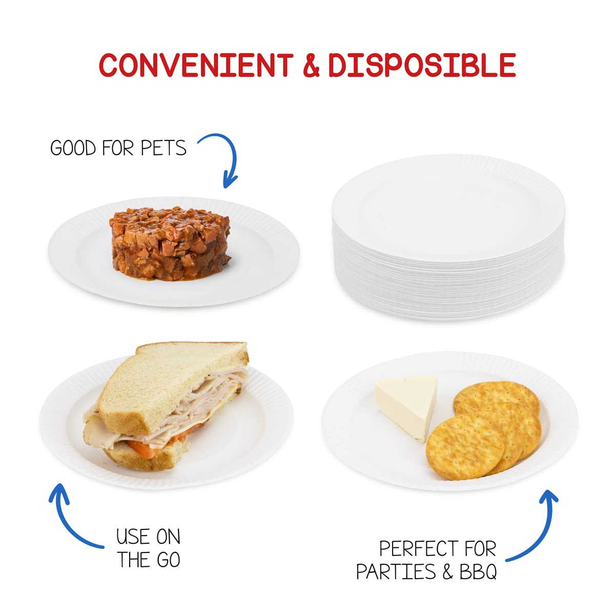 Hygloss Products Paper Plates - Uncoated White Plate - Use for Foodware, Events, Activities, Crafts Projects and More - Environmentally Friendly - Recyclable and Disposable - 6-Inches - 100 Pack