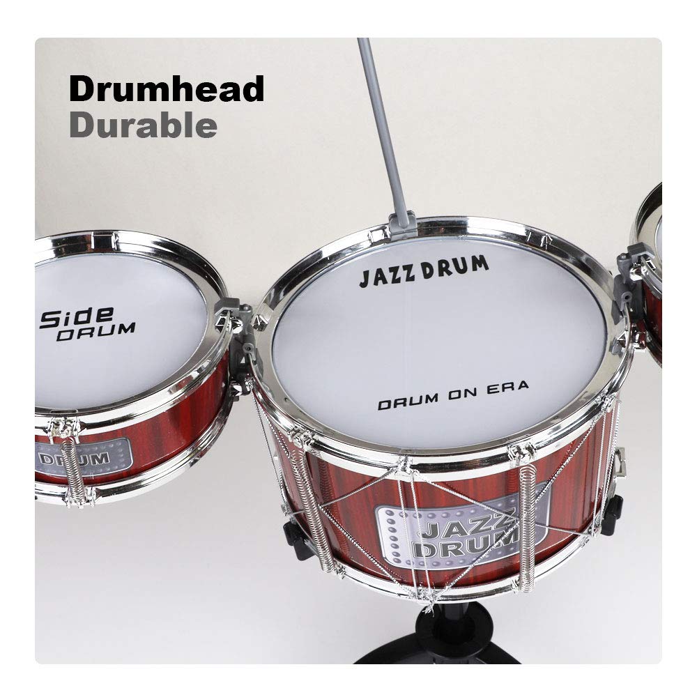 JAFATOY Small Plastic Drum Set Toy for Kids Age 3 - 6 Years Old Toy Musical Instruments Playing Rhythm Beat Toy Great Gift for Boys Girls
