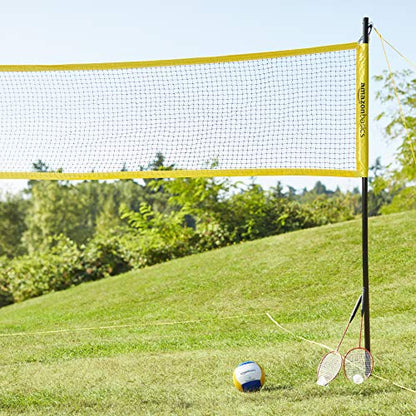 Amazon Basics Outdoor Volleyball and Badminton Combo Set