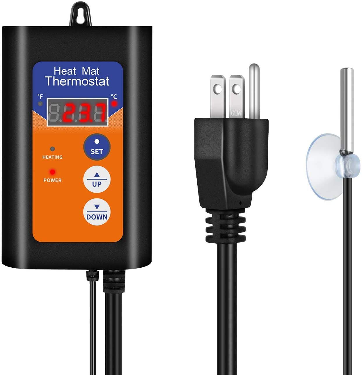 iPower Digital Heat Mat Thermostat Controller for Seed Germination, Reptiles and Brewing Breeding Incubation Greenhouse, 40-108°F, 8.3A 1000W