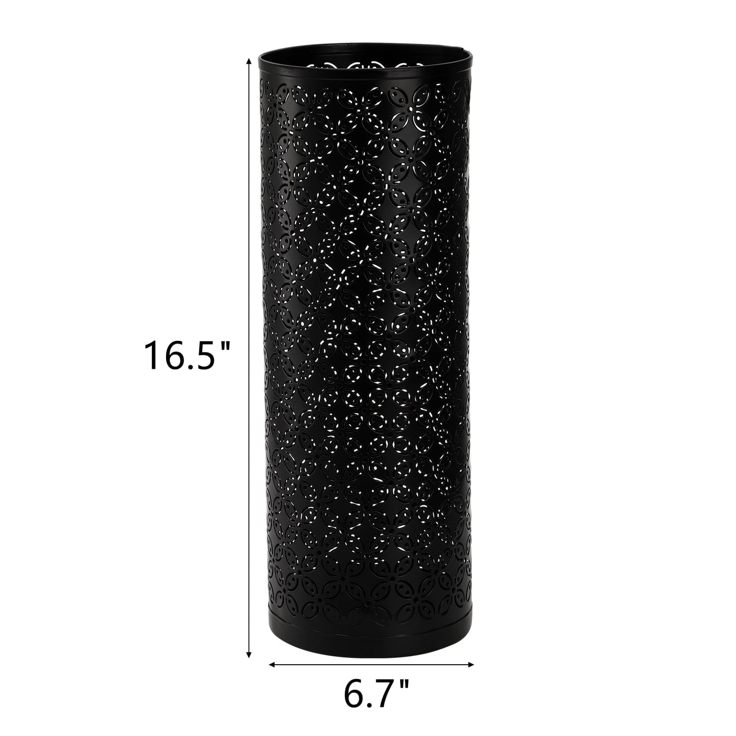 Hacaroa Metal Round Umbrella Stand Rack, Free Standing Umbrella Holder Bin, Canes Walking Sticks Holder for Entryway, Home, Office, Black