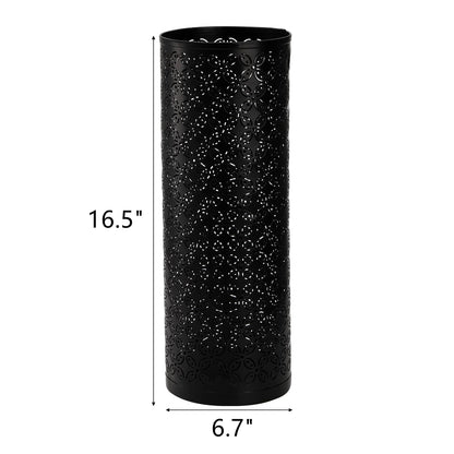 Hacaroa Metal Round Umbrella Stand Rack, Free Standing Umbrella Holder Bin, Canes Walking Sticks Holder for Entryway, Home, Office, Black