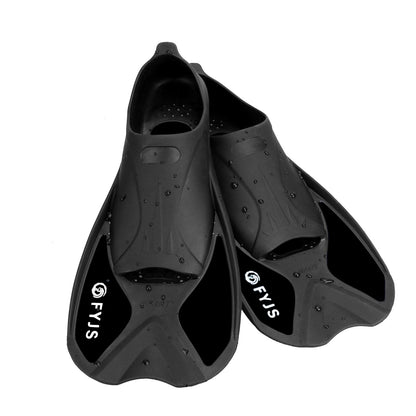 FYJS Short Swim Fins with Comfortable Full Foot Pocket Travel-Size for Snorkeling and Scuba Diving