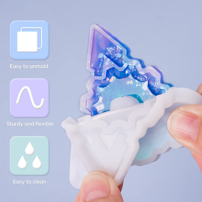 NiArt Fidget Finger Spinner DIY Epoxy Resin Casting Silicone Mold Kit 5 Molds with 10 Bearings Set, Stress Reliever Hand Fidget Toy Gift for Kids and Adults Art Crafts Home Decorations Jewelry (Set B)