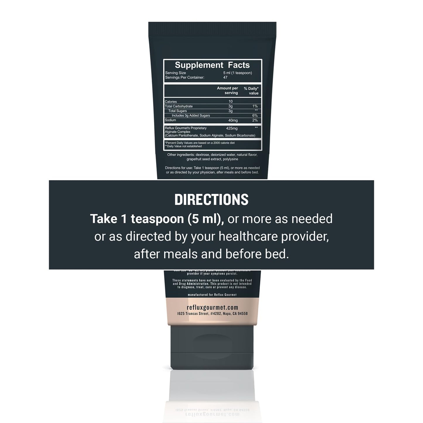 REFLUX GOURMET Natural Heartburn Acid Reflux Relief Support Supplement for GERD, LPR, Indigestion, Aid for Intermittent Fasting, Alginate Therapy, Made in The USA, Vanilla Caramel