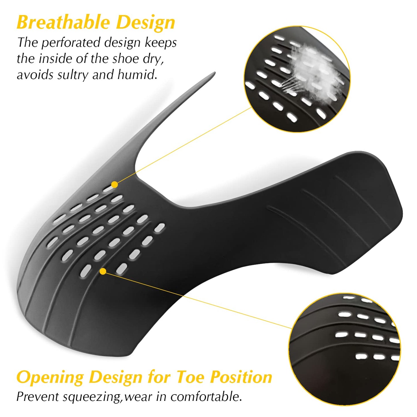 GORYGOLD 6 Pairs Crease Protector Shoe Guard for Sneakers: AJs, AF1, Dunks & More, Anti Crease Shoe Protector for Men Women Youth Kids, Size 9-15