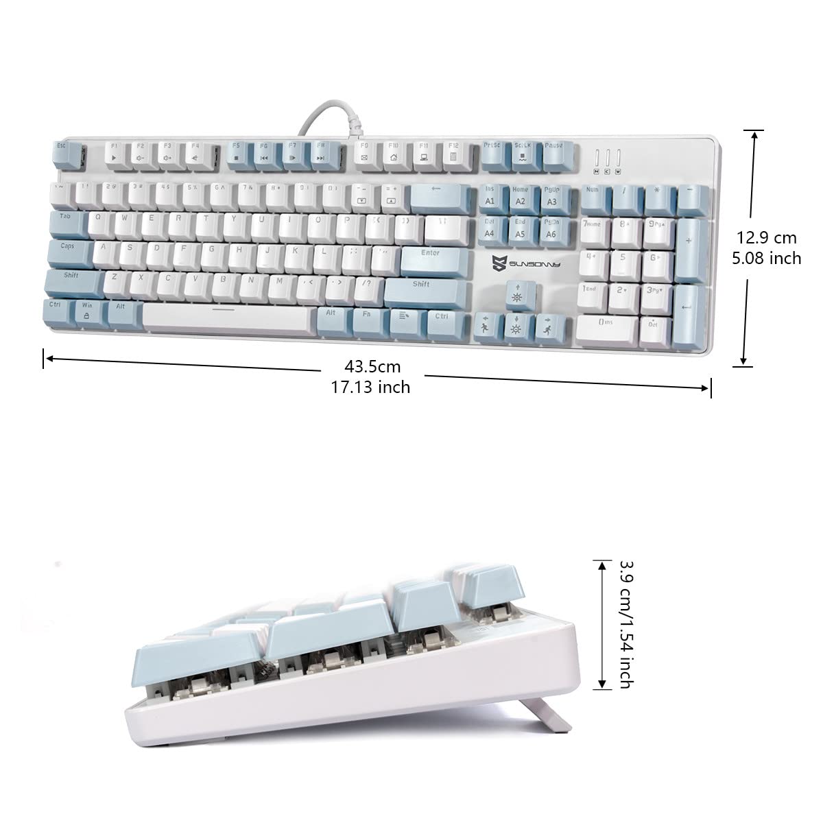 Mechanical Gaming Keyboard | Hot Swappable Mechanical Keyboard | Ice Blue Backlit Keyboard with Brown Switches and 104 Keys | Wired Gaming Keyboard | Mechanical Keyboard, PC Gaming Keyboards