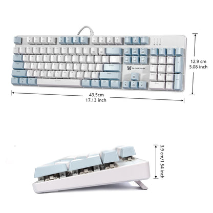Mechanical Gaming Keyboard | Hot Swappable Mechanical Keyboard | Ice Blue Backlit Keyboard with Brown Switches and 104 Keys | Wired Gaming Keyboard | Mechanical Keyboard, PC Gaming Keyboards
