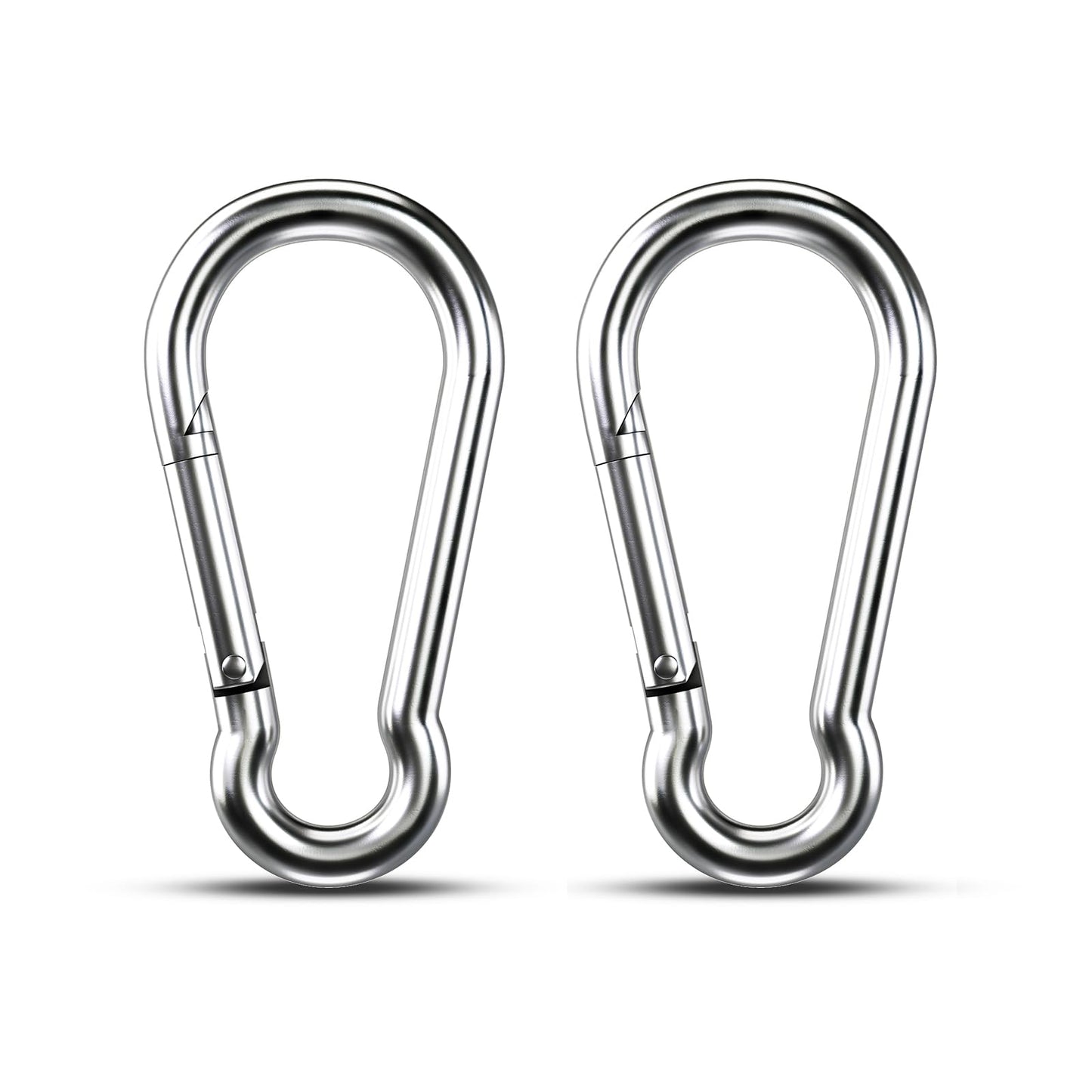 Large Carabiner Clip Hooks, 2pcs 4 inch Carabiners Heavy Duty, 304 Stainless Steel Spring Snap Hook Fits Camping Hanging Hiking Weight Lifting, Metal Clips for Rope or Chain