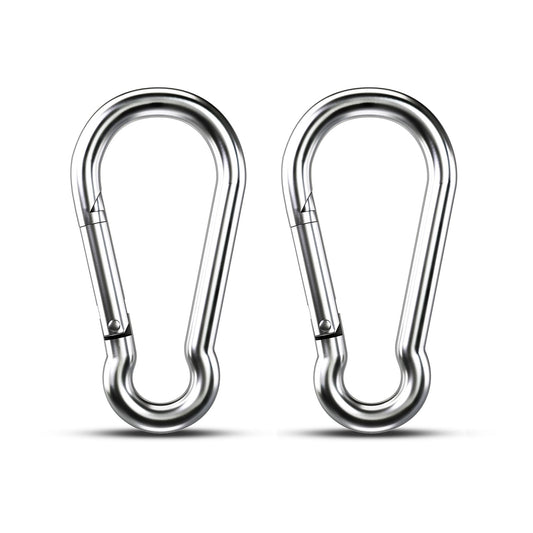 Large Carabiner Clip Hooks, 2pcs 4 inch Carabiners Heavy Duty, 304 Stainless Steel Spring Snap Hook Fits Camping Hanging Hiking Weight Lifting, Metal Clips for Rope or Chain