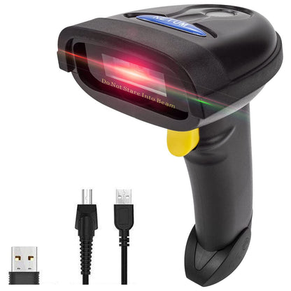 NETUM 2D Barcode Scanner, Compatible with 2.4G Wireless & Bluetooth & USB Wired Connection, Connect Smart Phone, Tablet, PC, 1D Bar Code Reader Work for QR PDF417 Data Matrix (NT-1228BL)