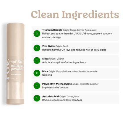Roe Wellness- Kids SPF 50 Brush On Mineral Sunscreen Powder, Reef-Friendly, Easy to Apply for Kids, Babies & Parents