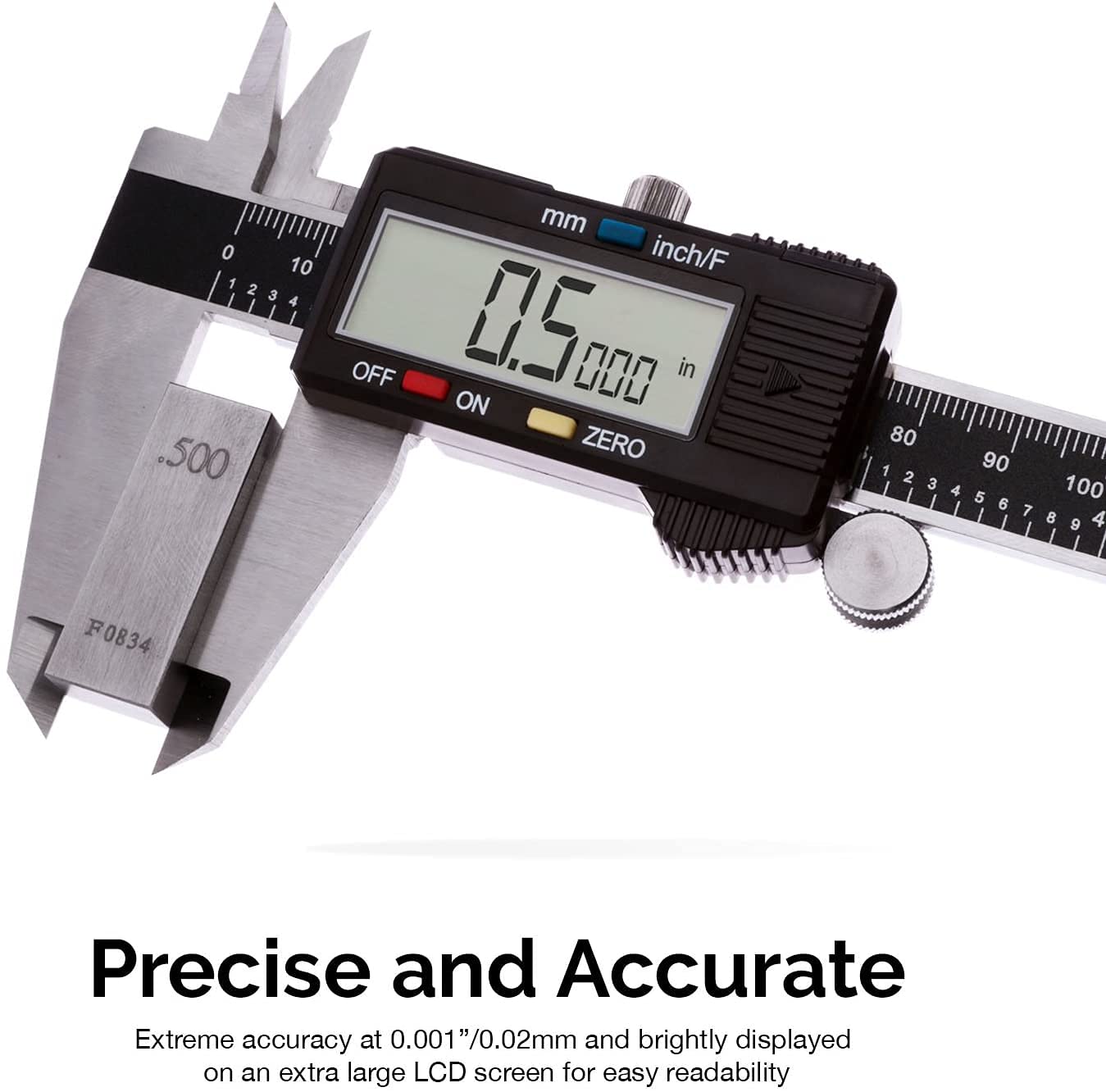 NEIKO 01407A Electronic Digital Caliper Measuring Tool, 0 - 6 Inches Stainless Steel Construction with Large LCD Screen Quick Change Button for Inch Fraction Millimeter Conversions, Digital Caliper Measuring Tool
