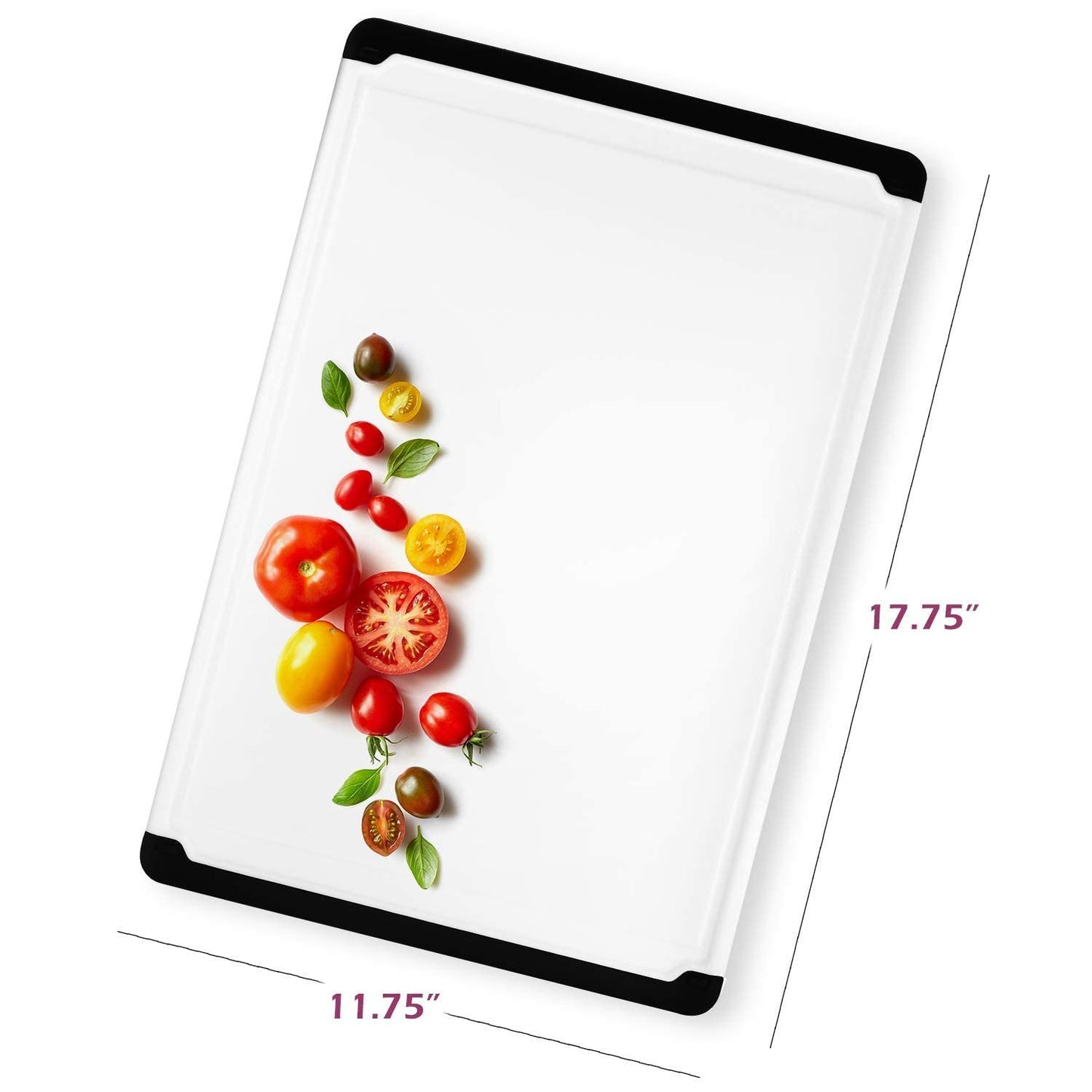 Large Cutting Board for Kitchen - 18x12 Inch Plastic Cutting Board with Deep Juice Groove, Non-Slip Dishwasher Safe Carving Board for Turkey, Meat, Vegetables, Fruits - Thanksgiving and Christmas Gift