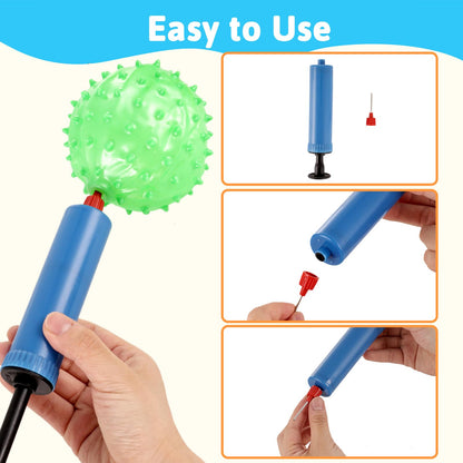 LOVEINUSA Bounce Ball, 12 Pack Sensory Massage Balls with Air Pump, for Stress Relief, Adult Sensory Toys & Kids Party Favors