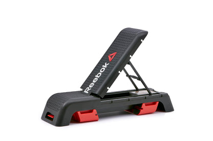 Reebok Professional 47-Inch Long Multi-Purpose Aerobic, Cardio, and Strength Challenging Home Fitness Deck Bench, Black