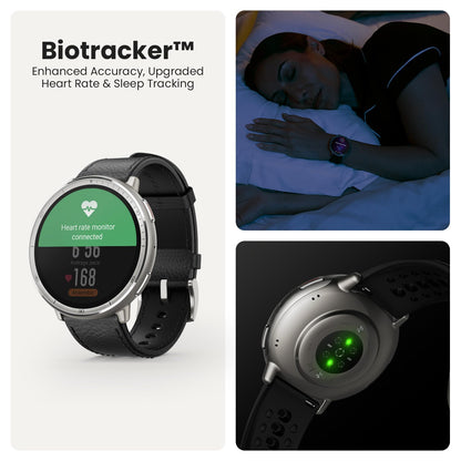 Amazfit Active 2 Premium Smart Watch Fitness Tracker (Round) for Android & iPhone, 10 Day Battery, Water Resistant, GPS Maps, Heart & Sleep Monitor, HYROX Mode, Sapphire Glass, Leather + Sport Strap