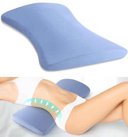 Lumbar Support Pillow for Bed Relief Back Pain: Lower Back Pillow for Sleeping - Memory Foam Waist Pillow - Back Wedge Bolster Pillow for Side, Back&Stomach Sleepers - Bed Rest Pillow for Car, Sofa