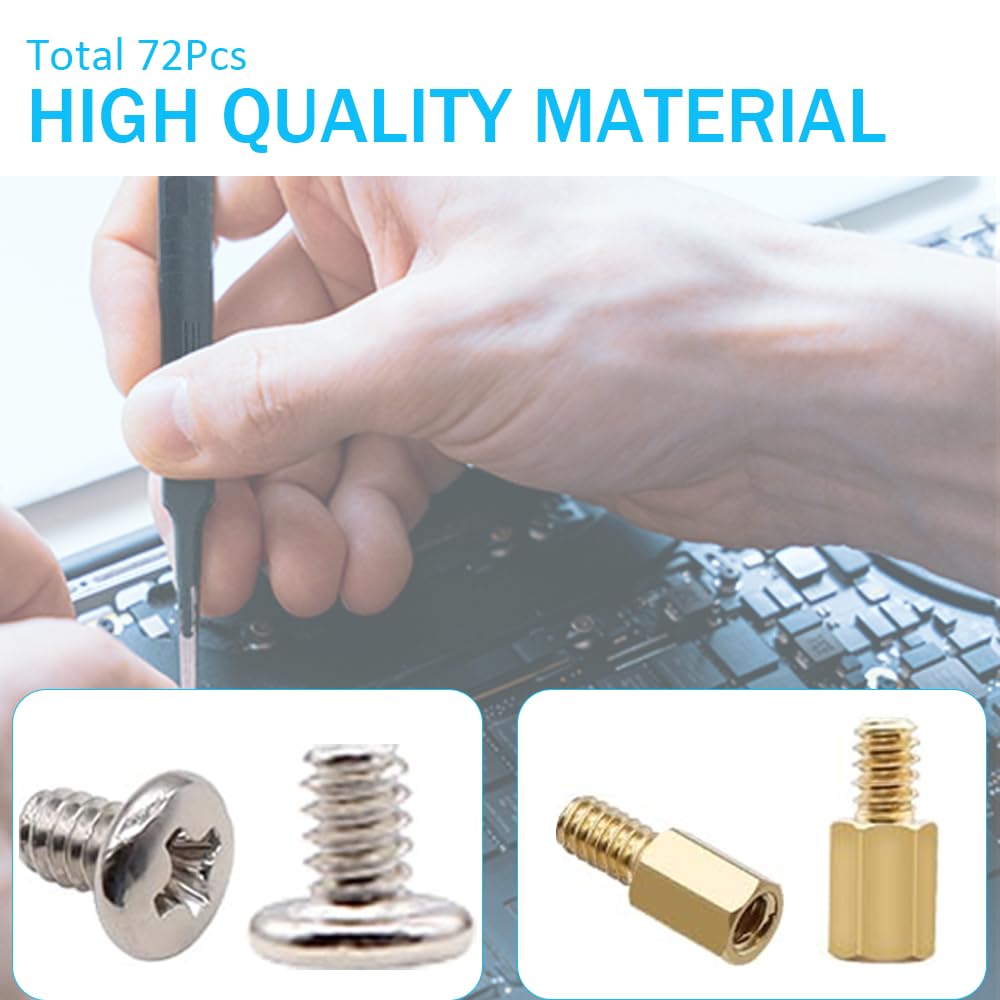 M.2 Screws, Motherboard Screw for Asus Gigabyte Asrock MSI Motherboards, Computer Screws for HDD, SSD, Fan, Power Supply, PC Case - PC Screws, M.2 Standoff and Screw