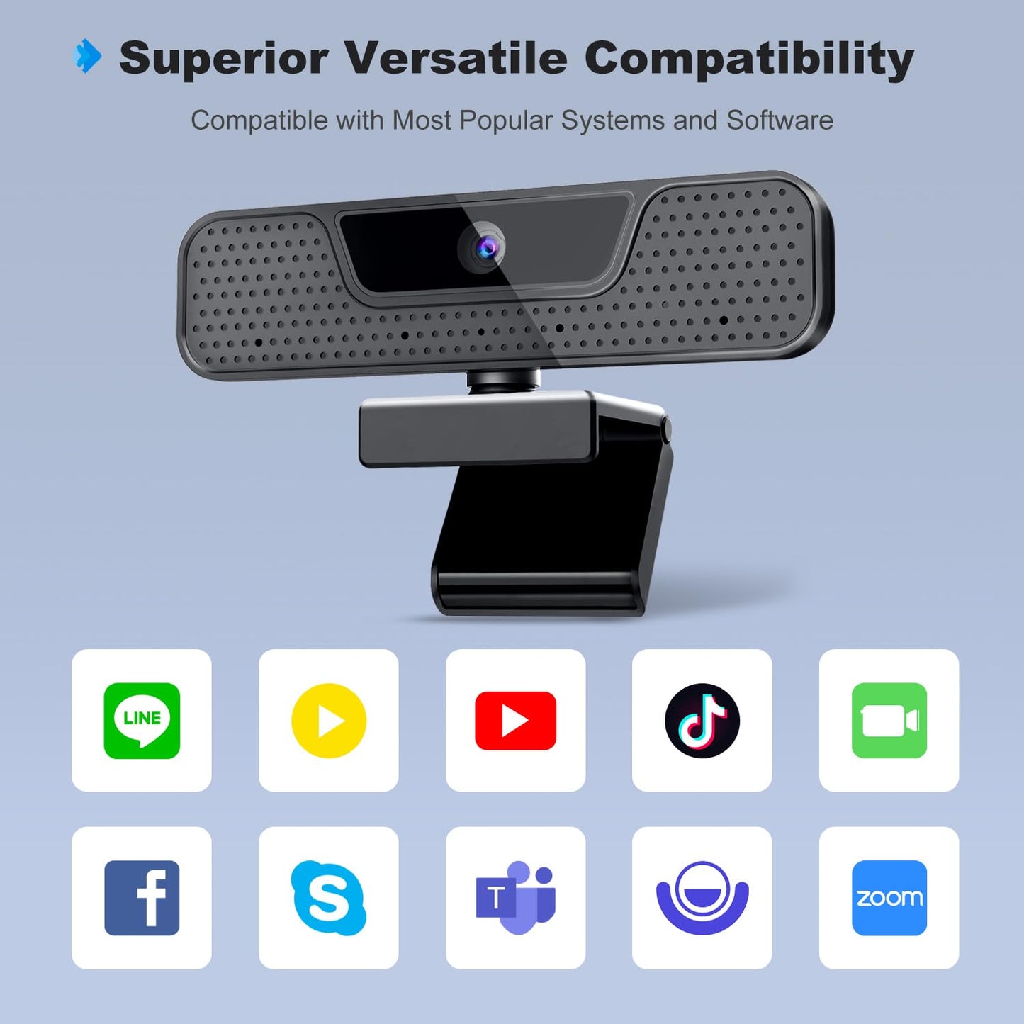 4K Auto Focus Webcam for PC, 4 AI Noise-Canceling Mics UHD Web cam, Auto Light Correction, 85°FOV Computer Web Camera, USB C Plug&Play Webcam with Tripod & Privacy Cover Works w/Zoom/Skype/Google