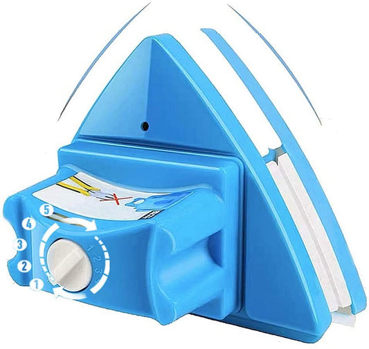 KOKITEA Double-Sided Window Cleaner Glass Wiper Magnetic Cleaning Tools, 5-Gears Adjustable Magnetic Glider Washing Brush Tools, for High-Rise Double Thick Glazed Windows Thickness 0.3"-1" (Blue)