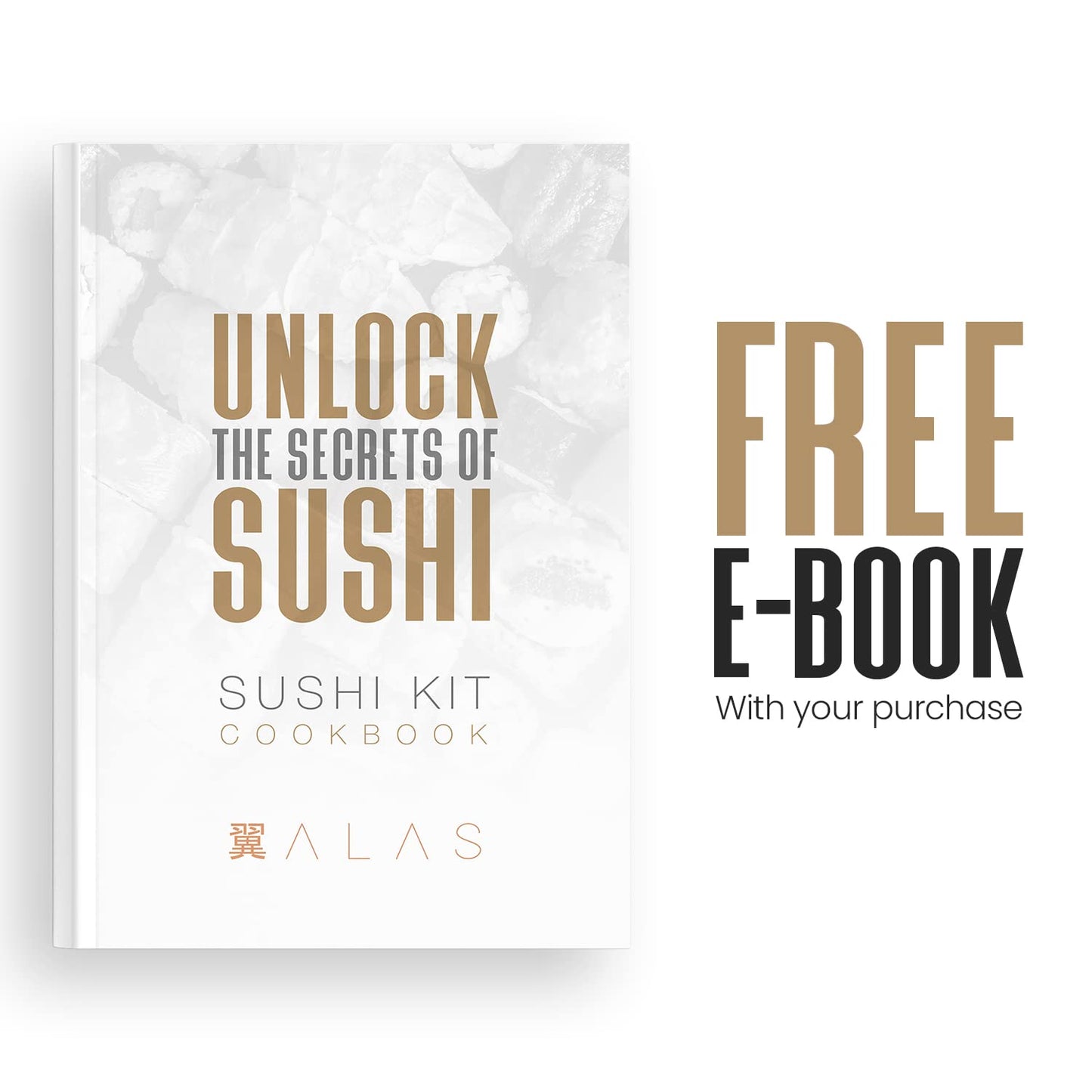 Alas Complete 20 Piece Sushi Making Set - Kit for Beginners & Pros with Knife, 2 Mats, Rice Bazooka and Dipping Plate