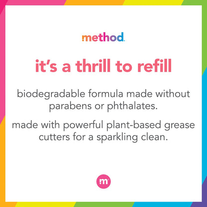 Method Gel Dish Soap , Clementine, Biodegradable Formula, Tough on Grease, 18 Fl Oz (Pack of 4)