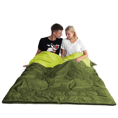 oaskys Double Sleeping Bag for Adults with 2 Pillows - Queen Size XL Waterproof Sleeping Bag for All Season Camping Hiking Backpacking 2 Person Sleeping Bags for Cold Weather & Warm