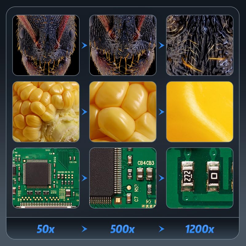 Microscope-LCD Digital Coin Microscope 500x, Coin Magnifier with 8 Adjustable LED Lights, PC View Compatible with Windows/MacBook,7 Inch