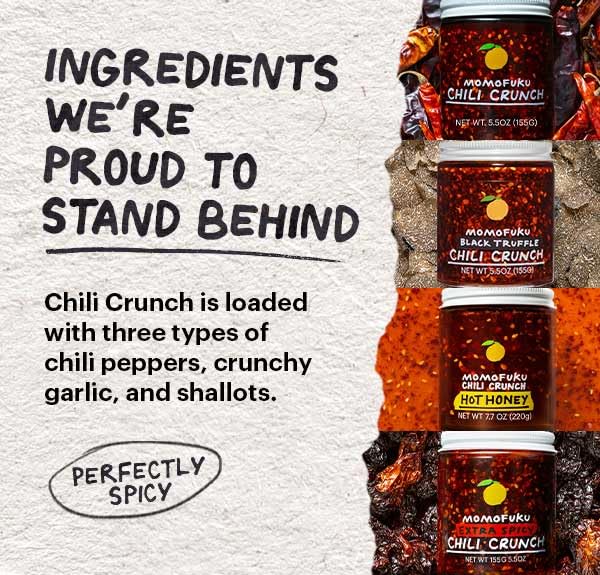 Momofuku Black Truffle Chili Crunch by David Chang, (5.5 Ounces), Chili Oil with Crunchy Garlic and Shallots, Spicy Chili Crisp with Real Truffle for Cooking as Sauce or Topping (Packaging May Vary)