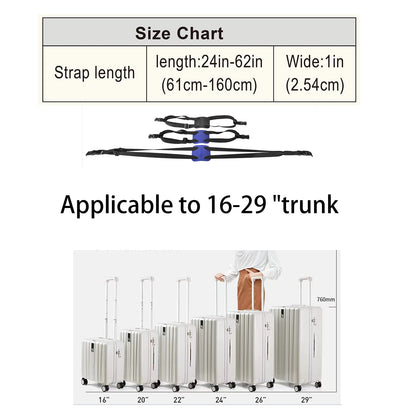 Luggage Straps Bag Bungee， Luggage Straps Suitcase Adjustable Belt，Add a Bag Easy to Travel Suitcase Elastic Strap Belt – (Black)