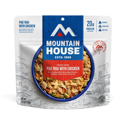 Mountain House Pad Thai with Chicken | Freeze Dried Backpacking & Camping Food | Gluten-Free | 2 Servings