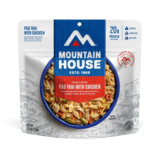 Mountain House Pad Thai with Chicken | Freeze Dried Backpacking & Camping Food | Gluten-Free | 2 Servings