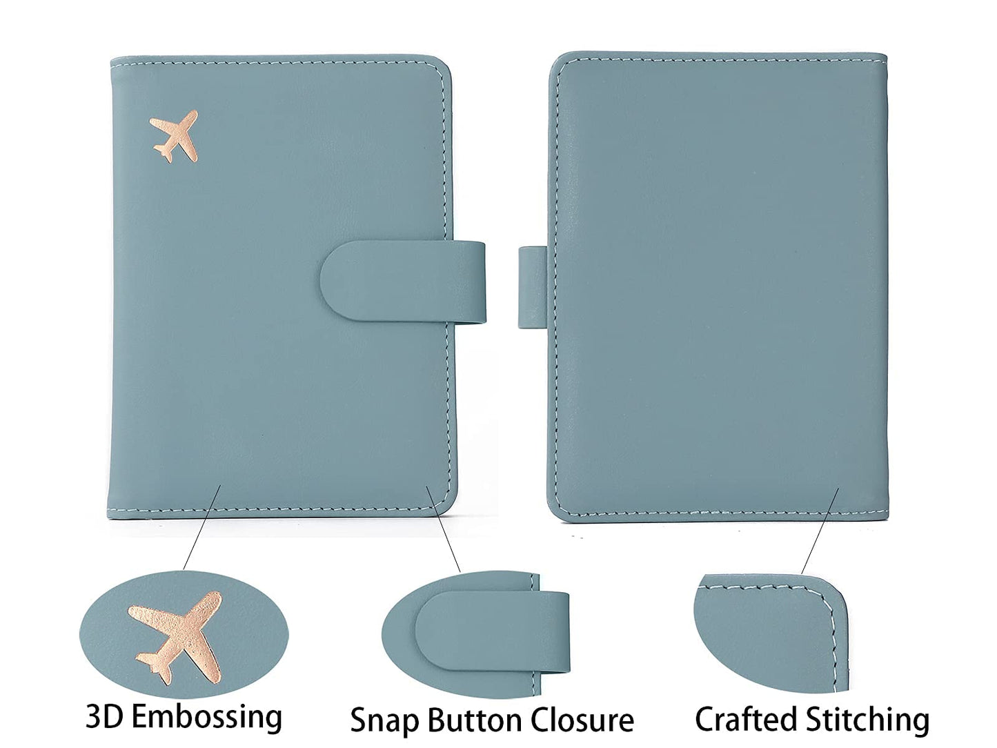 Melsbrinna Rfid Passport Holder for Travel women/Men, Cute Passport Wallet Rfid Blocking Card Slots, Rfid Passport Cover/CaseTravel Wallet, Passport Book Holder (1, Green2)