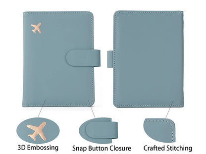 Melsbrinna Rfid Passport Holder for Travel women/Men, Cute Passport Wallet Rfid Blocking Card Slots, Rfid Passport Cover/CaseTravel Wallet, Passport Book Holder (1, Green2)