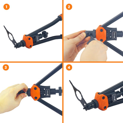 HARDELL Rivet Nut Tool Kit, 16-Inch Release Rivnut Tool with 15 Metric & SAE Mandrels, 125Pcs Nutsert Assortment & Rugged Carrying Case
